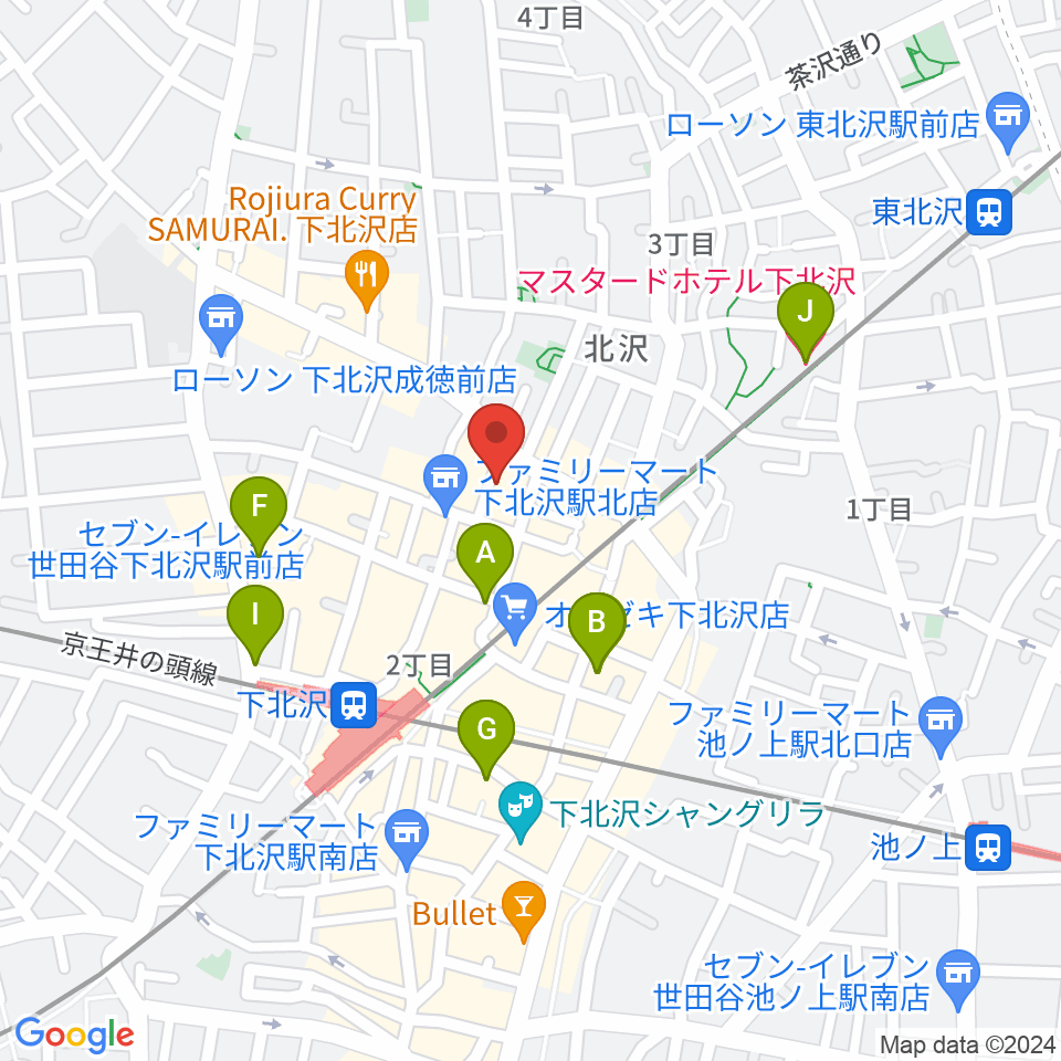 Rinky Dink Studio下北沢1st ERA店周辺のホテル一覧地図