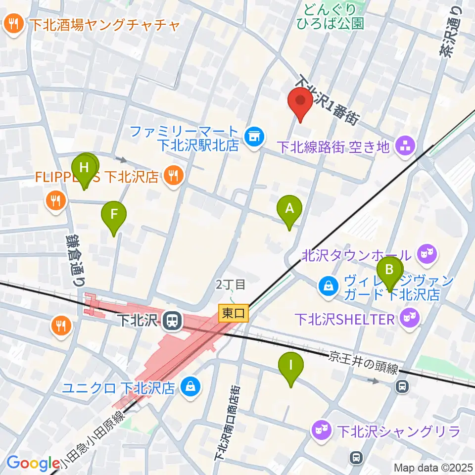 Rinky Dink Studio下北沢1st ERA店周辺のホテル一覧地図