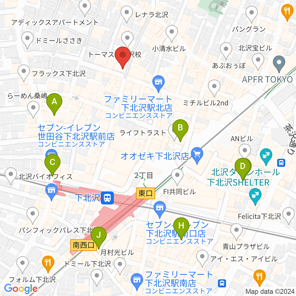 Rinky Dink Studio下北沢2nd周辺のホテル一覧地図