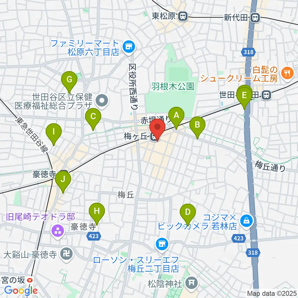 Rinky Dink Studio梅ヶ丘周辺のホテル一覧地図