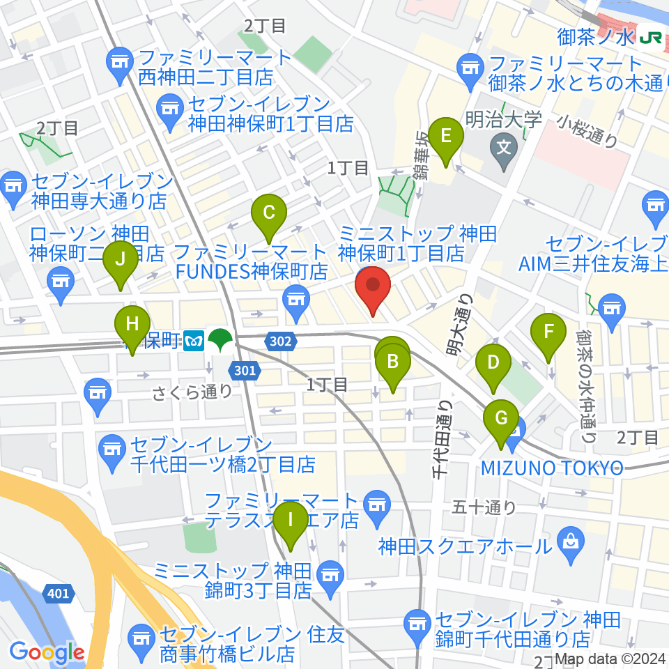 Rinky Dink Studio お茶の水 神保町店周辺のホテル一覧地図