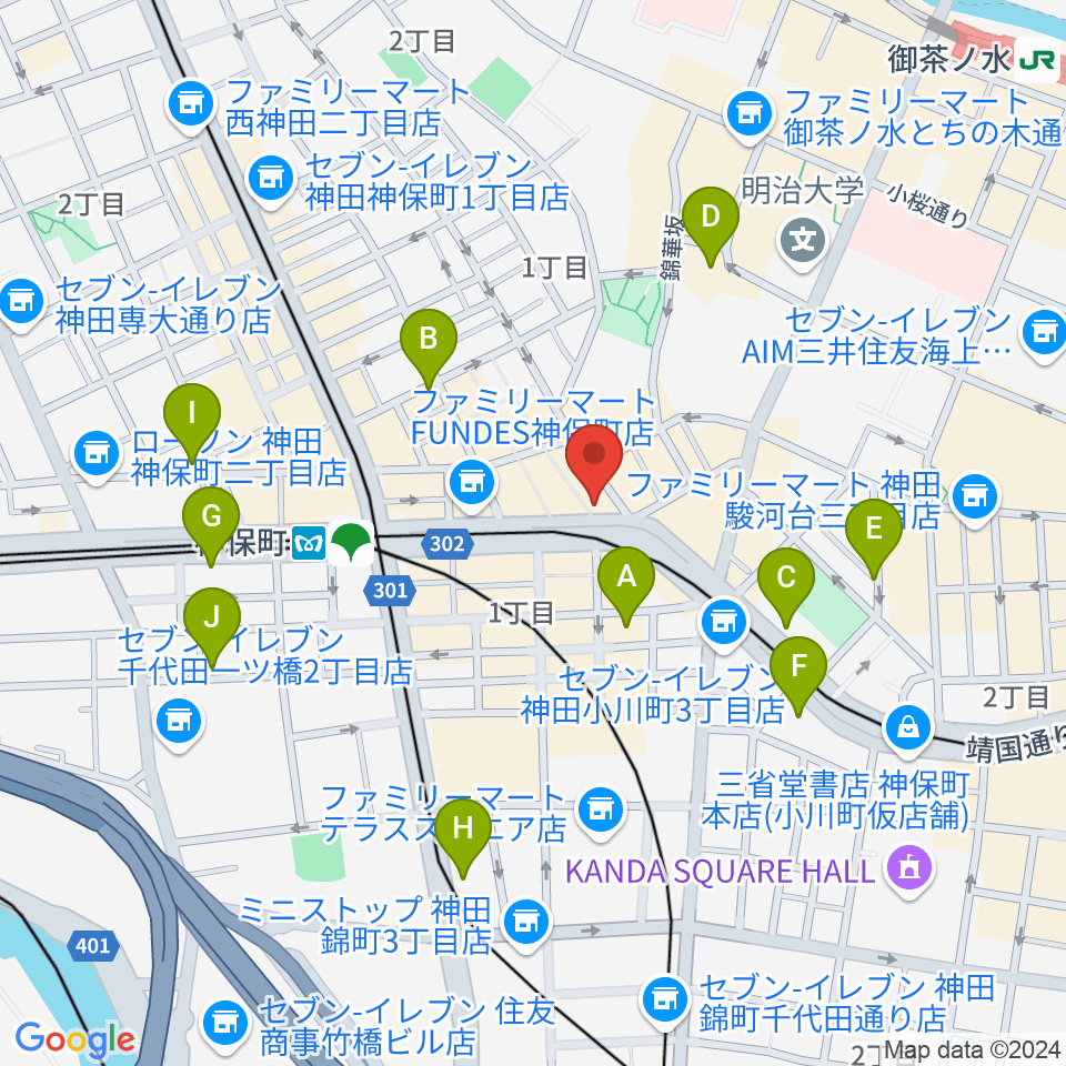 Rinky Dink Studio お茶の水 神保町店周辺のホテル一覧地図