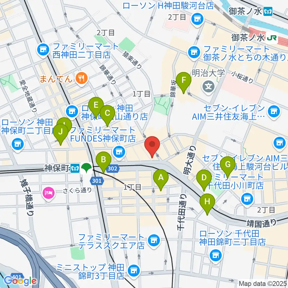 Rinky Dink Studio お茶の水 神保町店周辺のホテル一覧地図