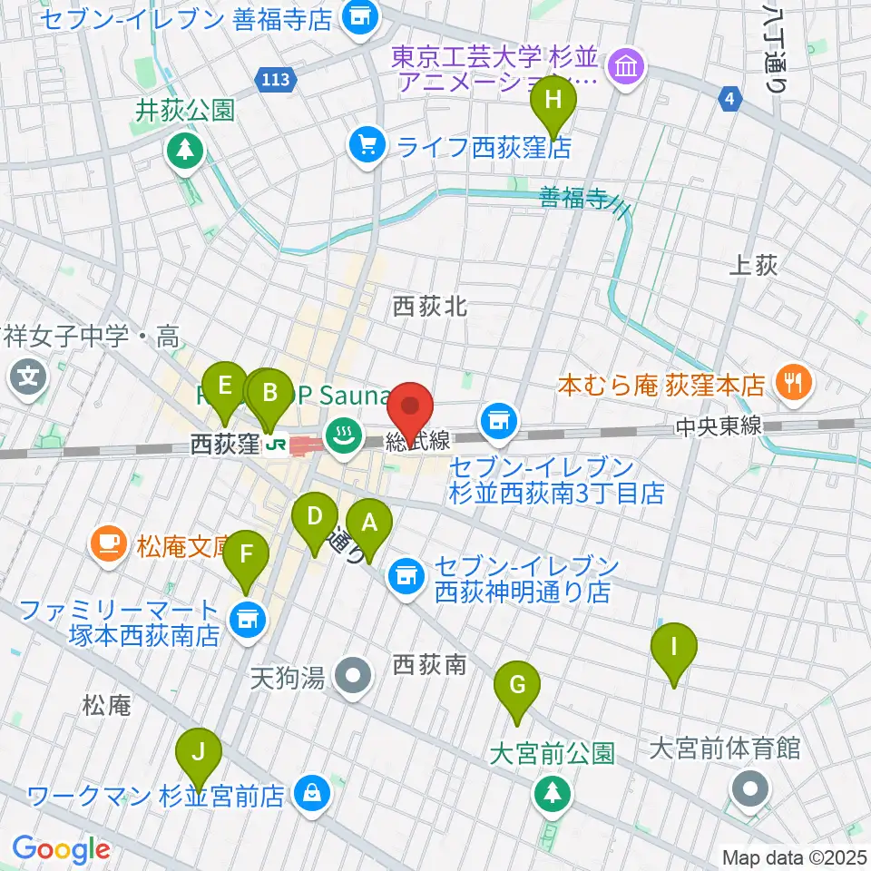 Rinky Dink Studio 西荻周辺のホテル一覧地図