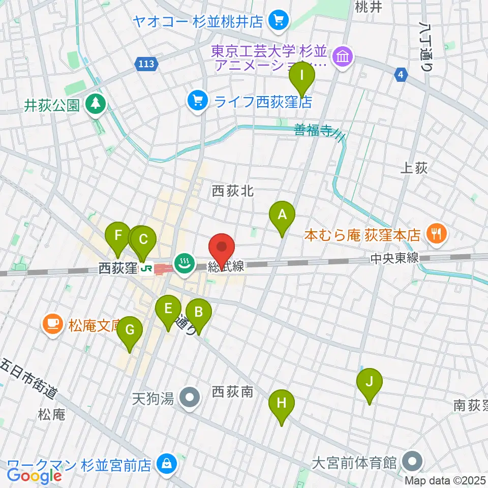 Rinky Dink Studio 西荻周辺のホテル一覧地図