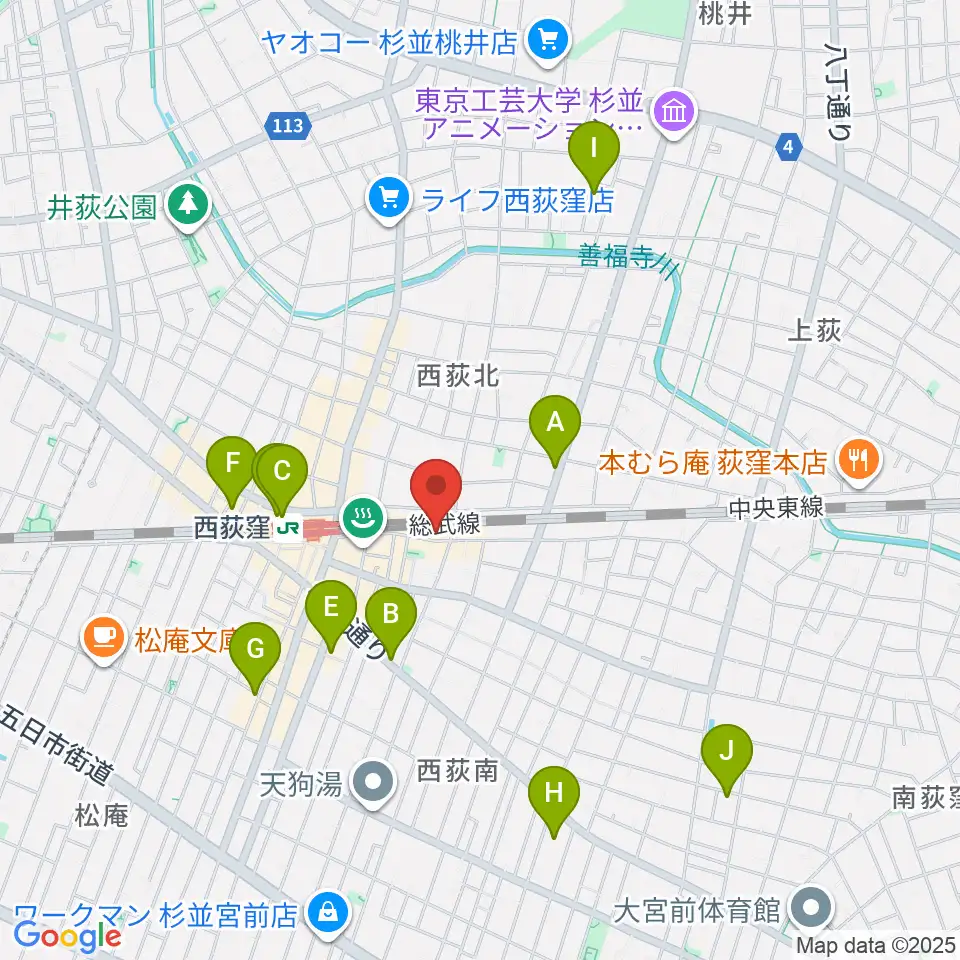 Rinky Dink Studio 西荻周辺のホテル一覧地図