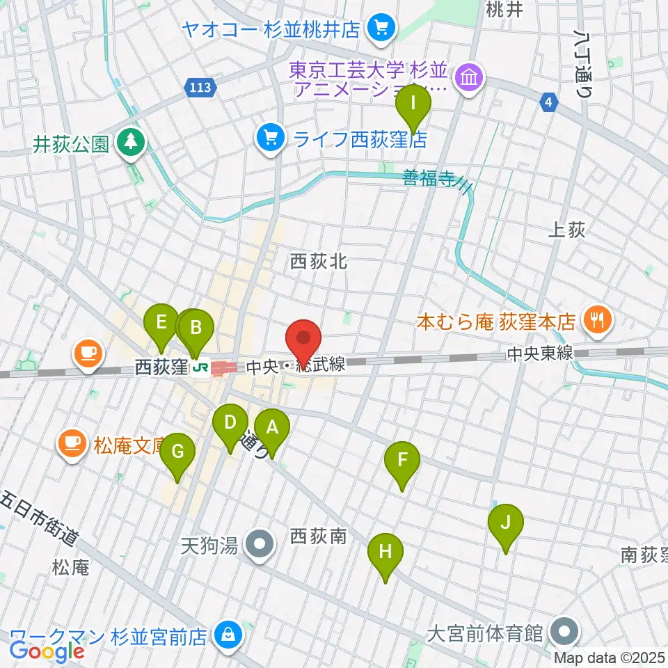 Rinky Dink Studio 西荻周辺のホテル一覧地図