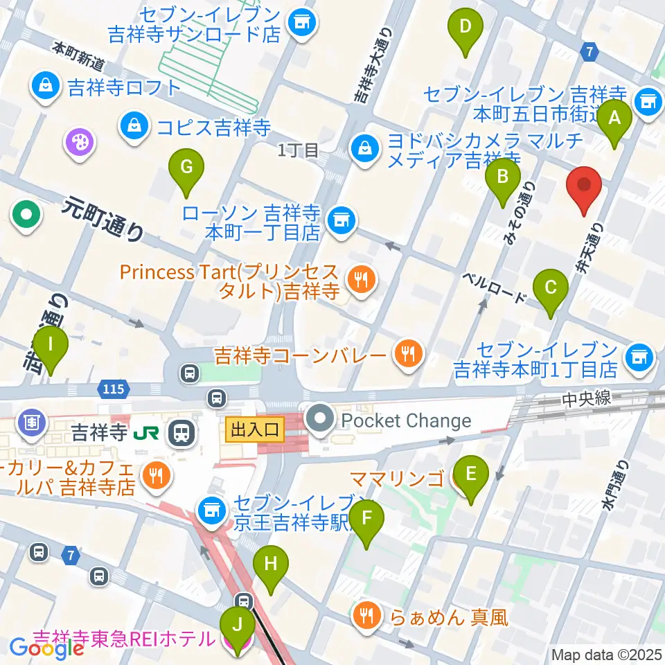 Rinky Dink Studio 吉祥寺WARP周辺のホテル一覧地図
