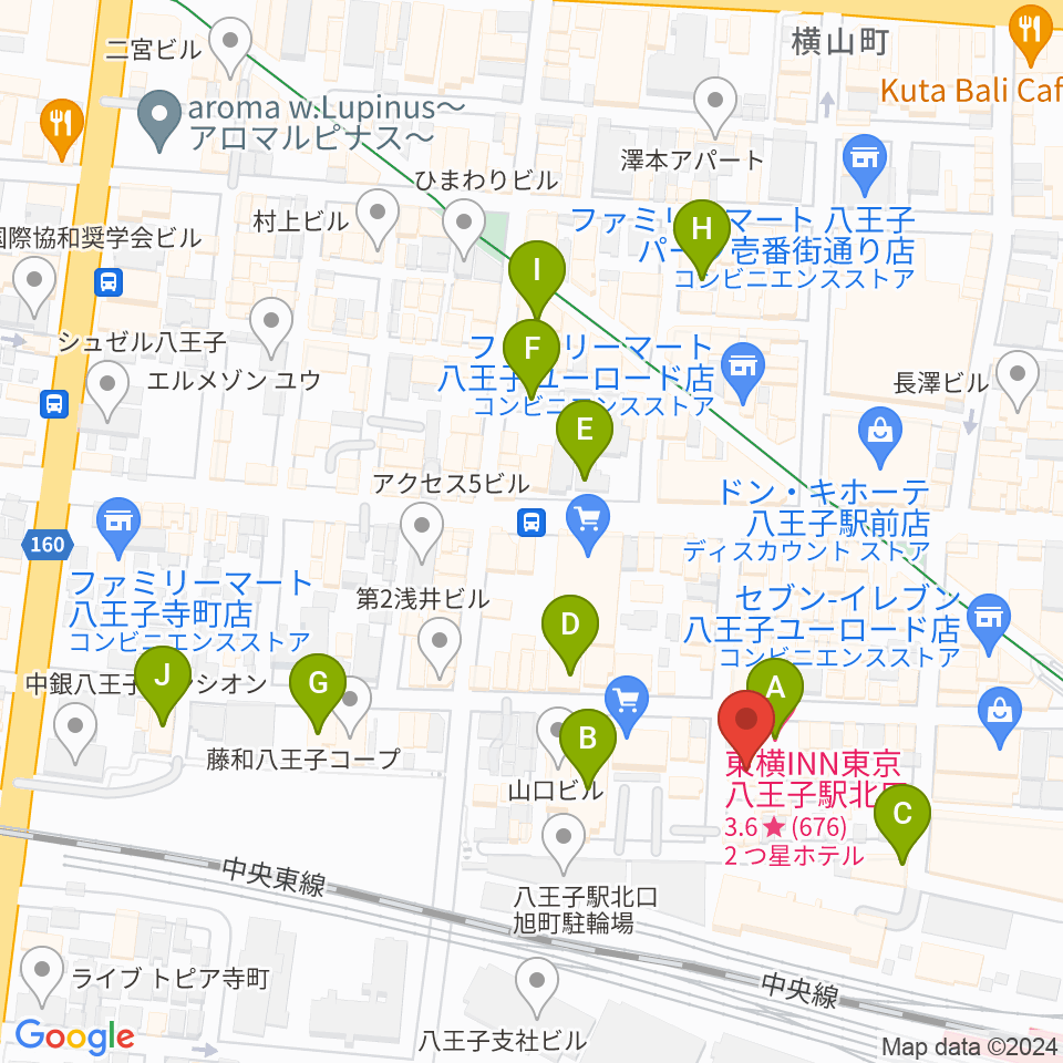 Rinky Dink Studio 八王子2nd周辺のホテル一覧地図