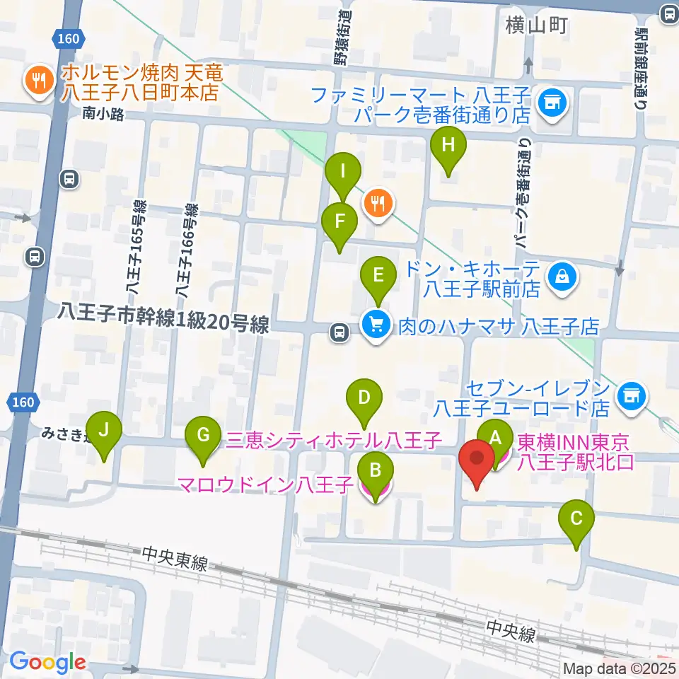 Rinky Dink Studio 八王子2nd周辺のホテル一覧地図