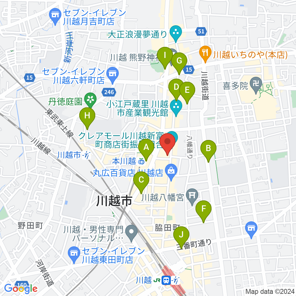 リンキィディンク川越i.M.O周辺のホテル一覧地図