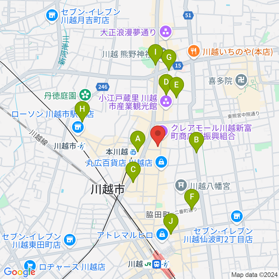 リンキィディンク川越i.M.O周辺のホテル一覧地図