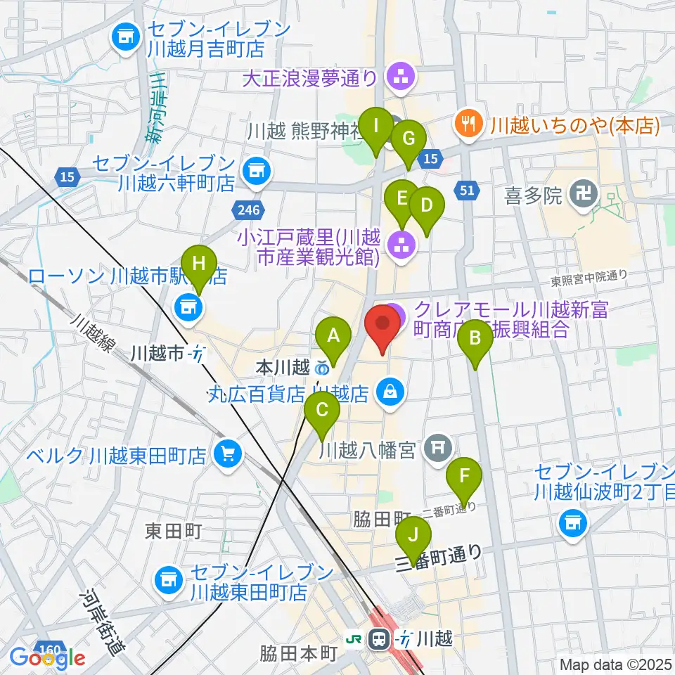 リンキィディンク川越 i.m.o周辺のホテル一覧地図
