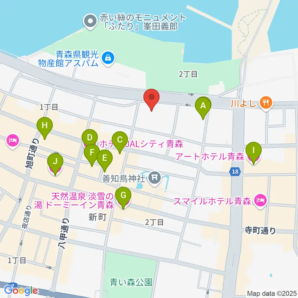 青森クォーター周辺のホテル一覧地図