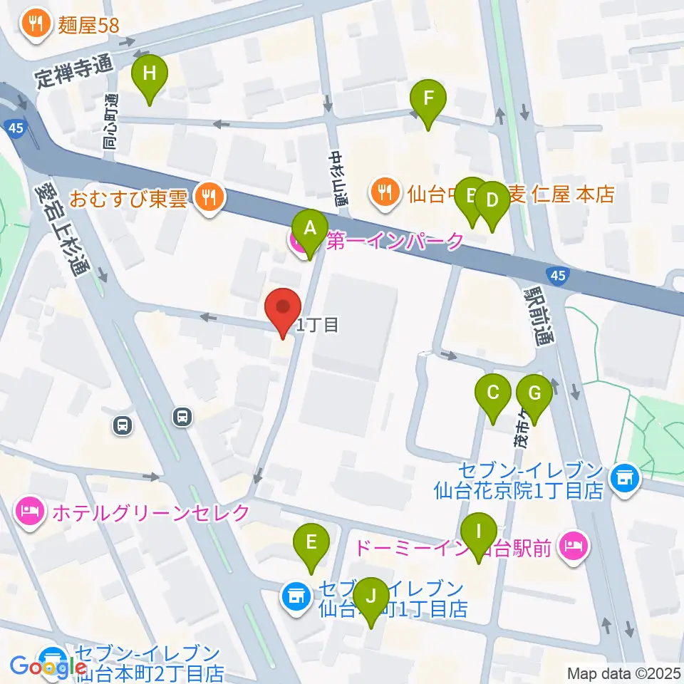 仙台ネオブラザーズ周辺のホテル一覧地図