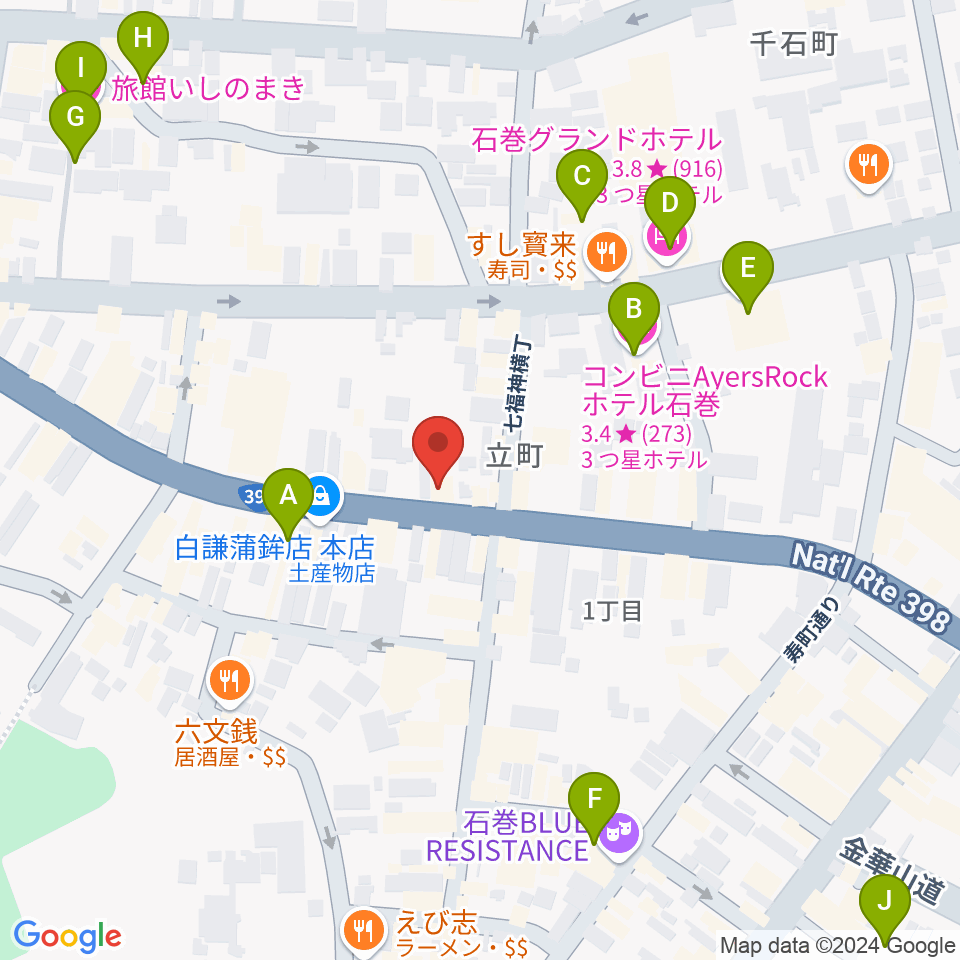 ラ・ストラーダ周辺のホテル一覧地図