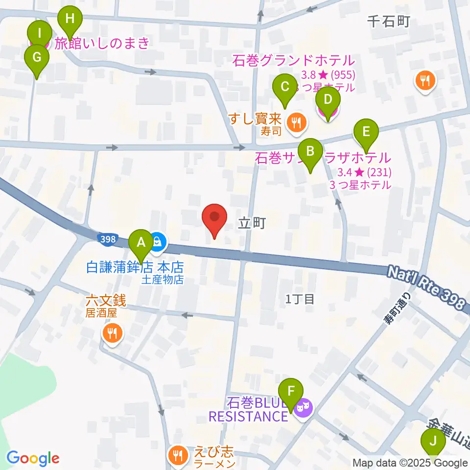 ラ・ストラーダ周辺のホテル一覧地図