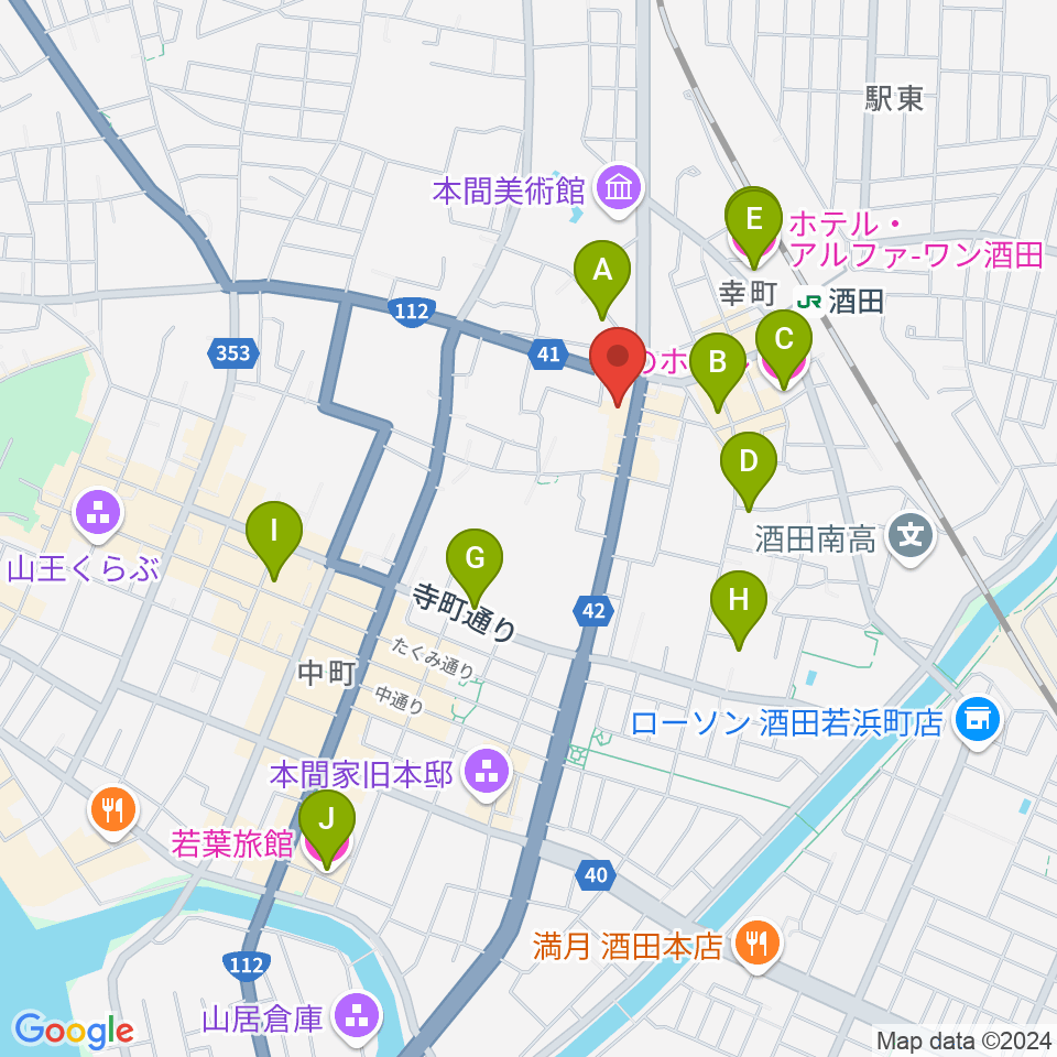 酒田MUSIC FACTORY周辺のホテル一覧地図