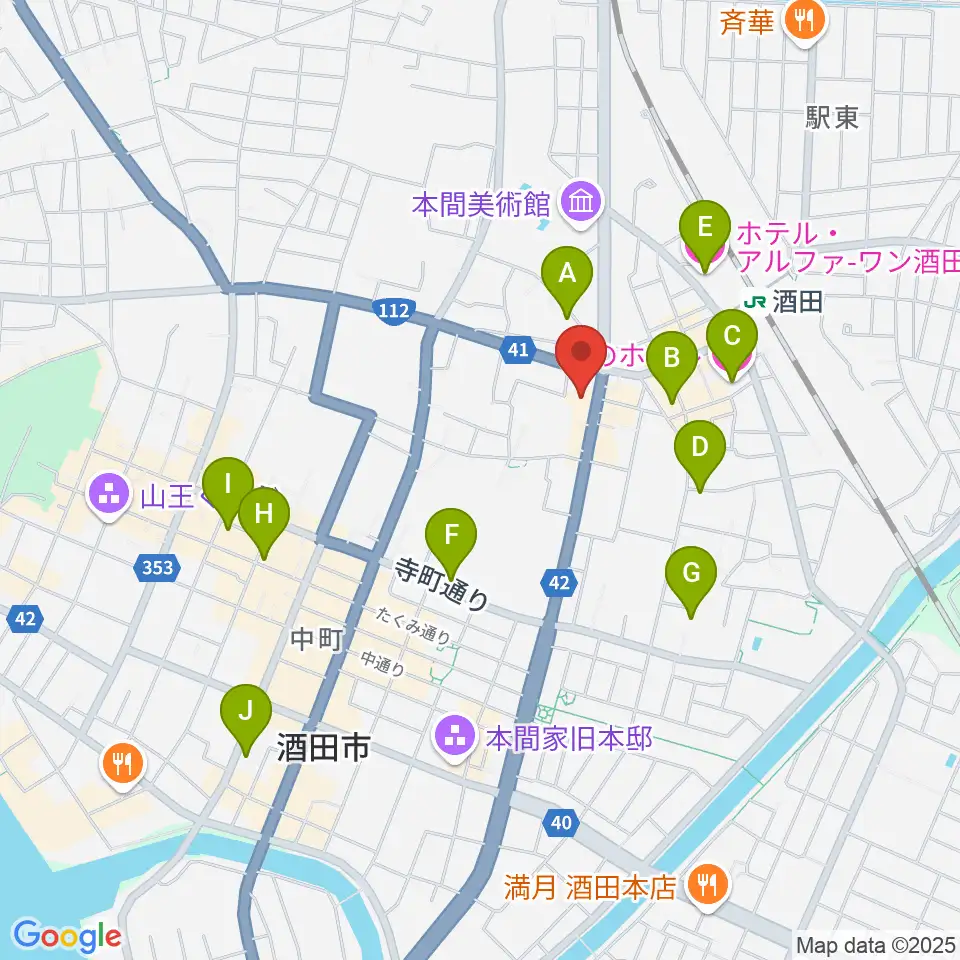 酒田MUSIC FACTORY周辺のホテル一覧地図
