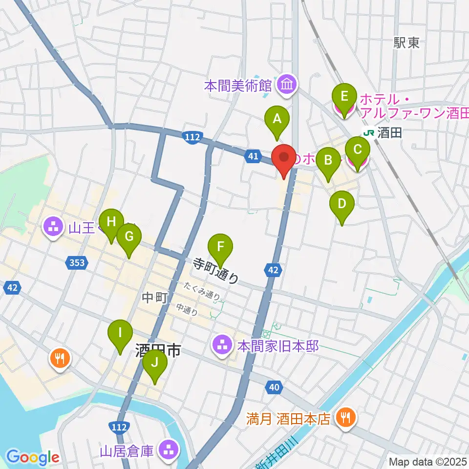 酒田MUSIC FACTORY周辺のホテル一覧地図