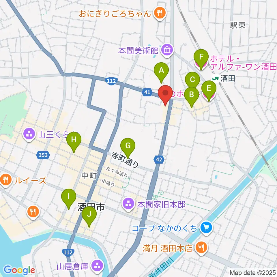 酒田MUSIC FACTORY周辺のホテル一覧地図