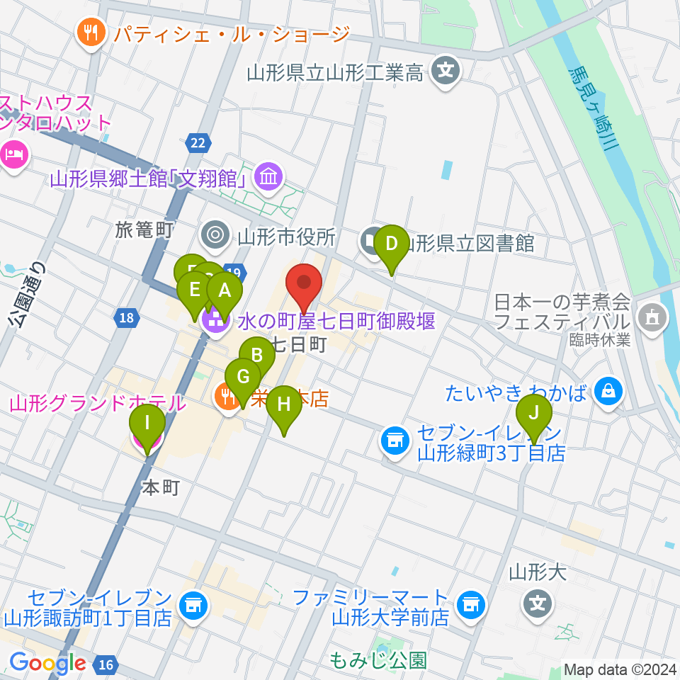 山形ノイジーダック周辺のホテル一覧地図