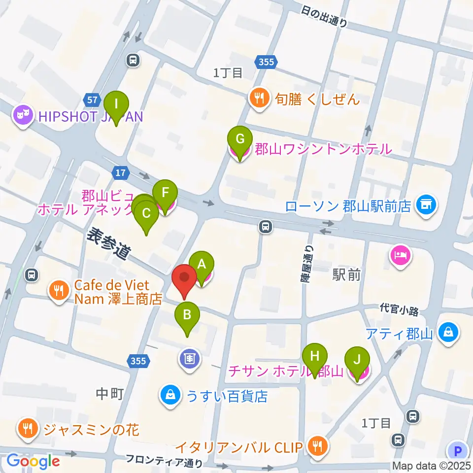 郡山PEAK ACTION周辺のホテル一覧地図
