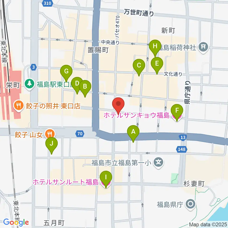 福島 CLUB NEO周辺のホテル一覧地図