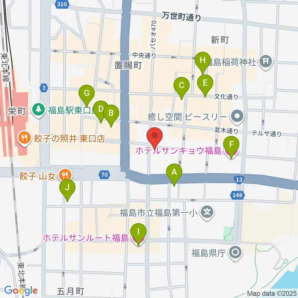 福島 CLUB NEO周辺のホテル一覧地図