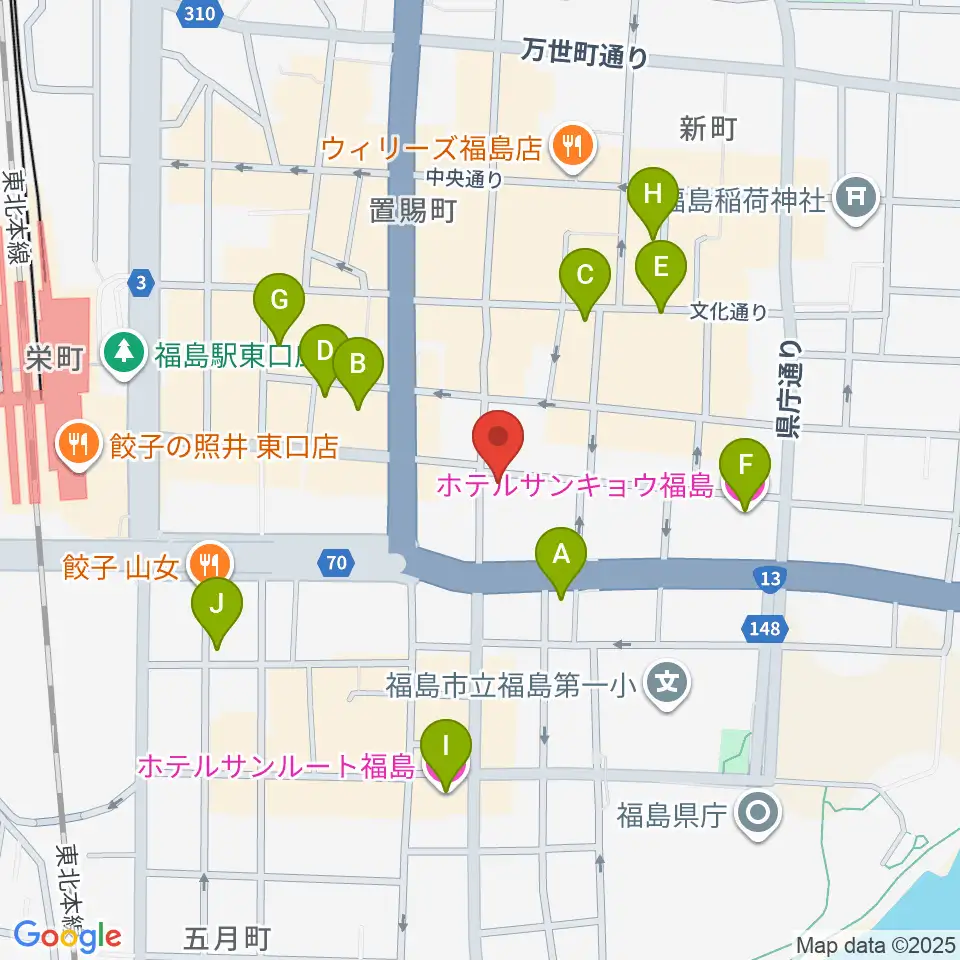 福島 CLUB NEO周辺のホテル一覧地図