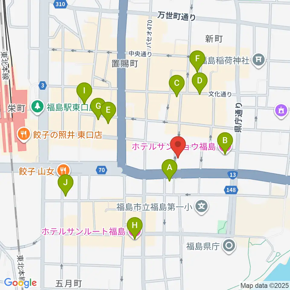 福島C-moon周辺のホテル一覧地図
