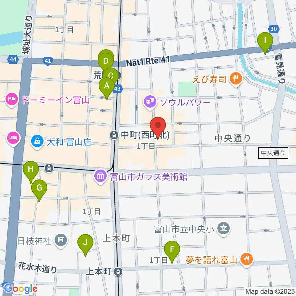 富山サマーナイト周辺のホテル一覧地図