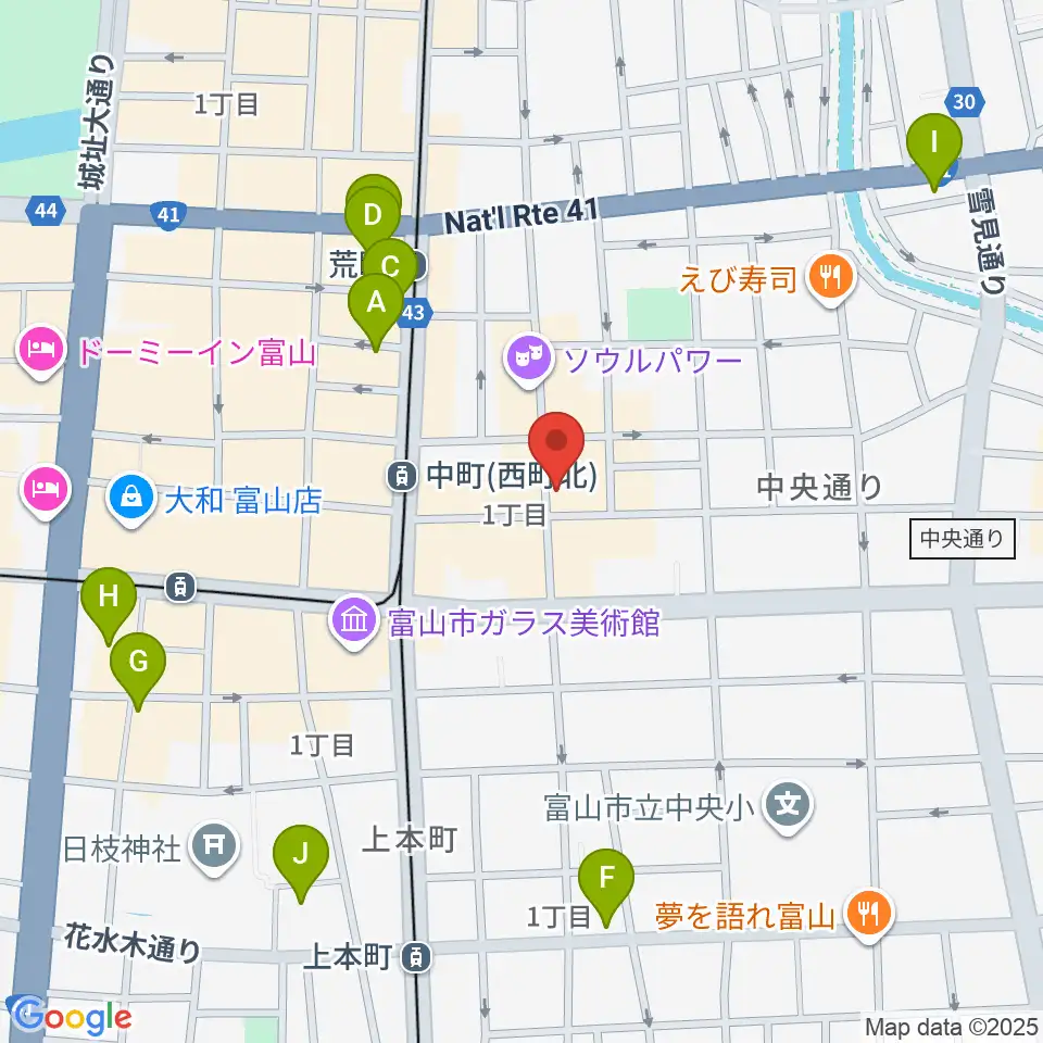 富山サマーナイト周辺のホテル一覧地図