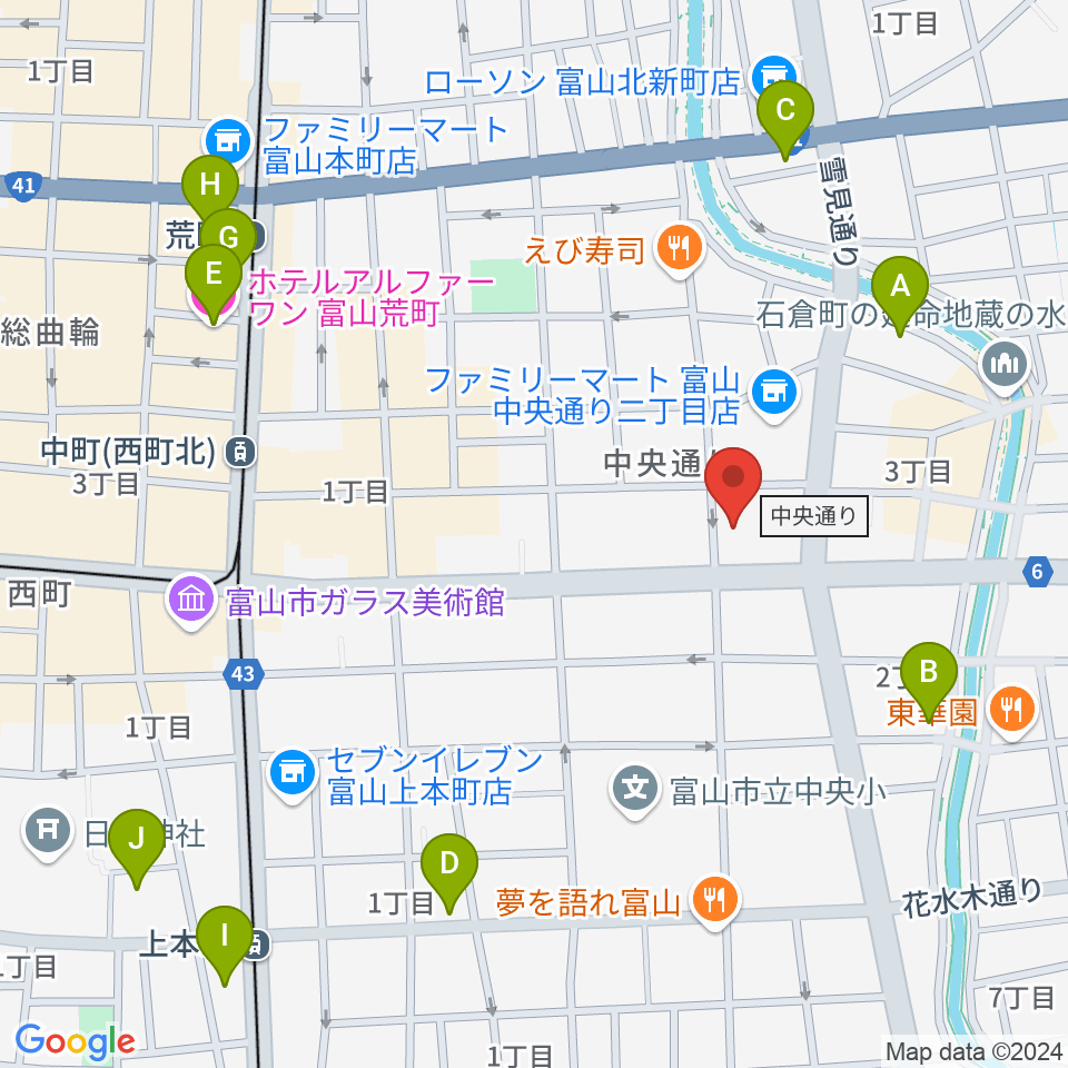 中教院Artist's周辺のホテル一覧地図