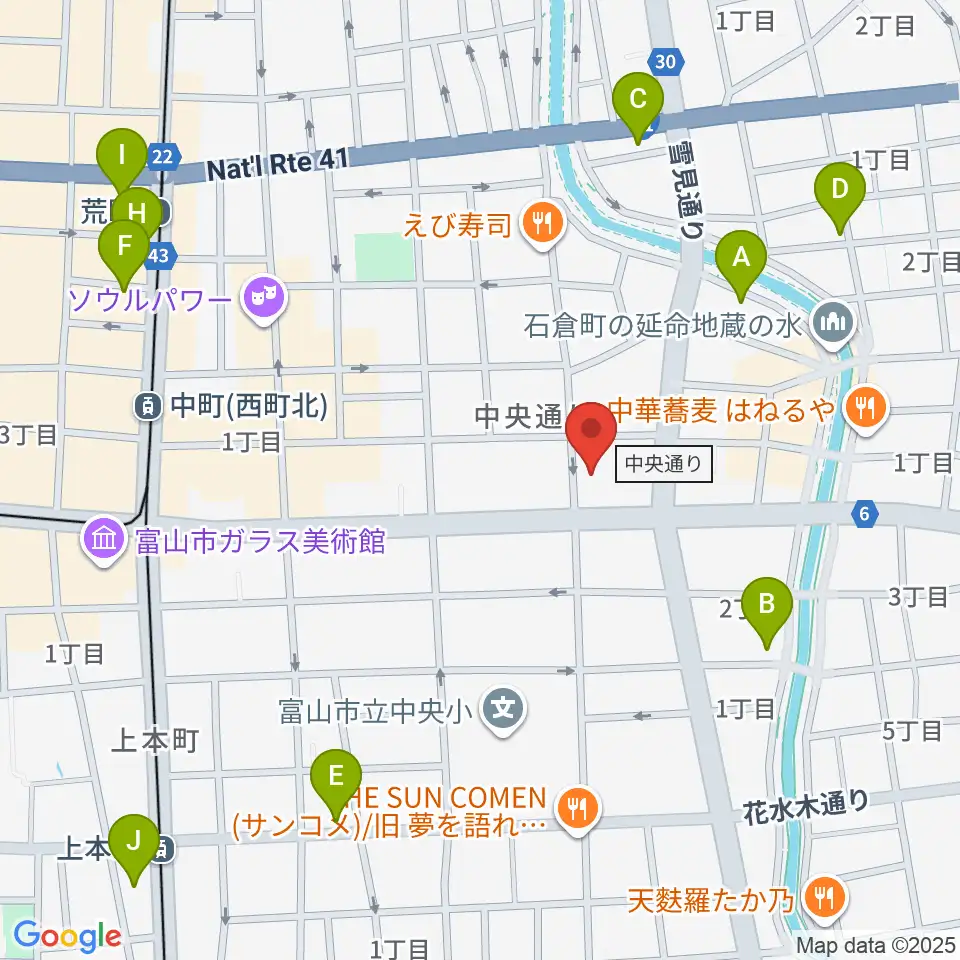 中教院Artist's周辺のホテル一覧地図