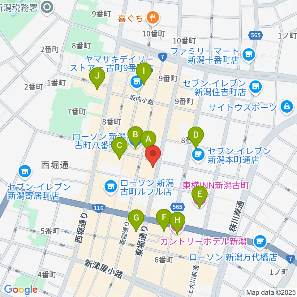 ジョイアミーア周辺のホテル一覧地図