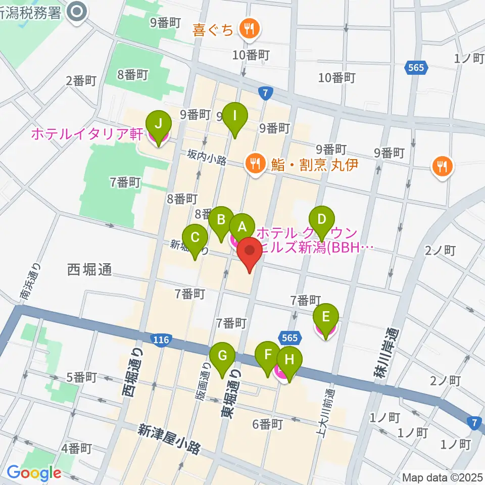 ジョイアミーア周辺のホテル一覧地図