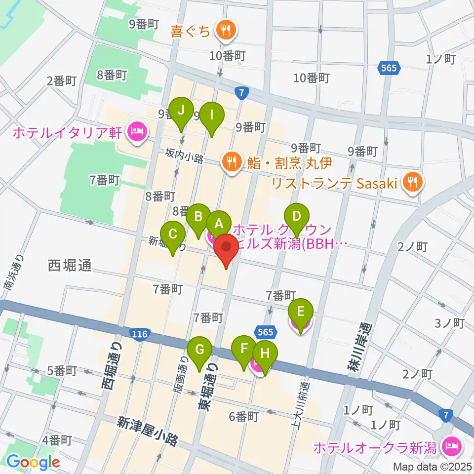 ジョイアミーア周辺のホテル一覧地図
