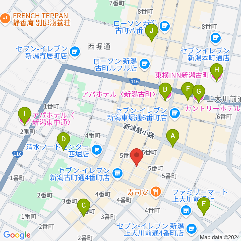 新潟JAZZ FLASH周辺のホテル一覧地図