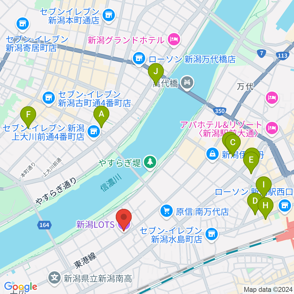 新潟LOTS周辺のホテル一覧地図