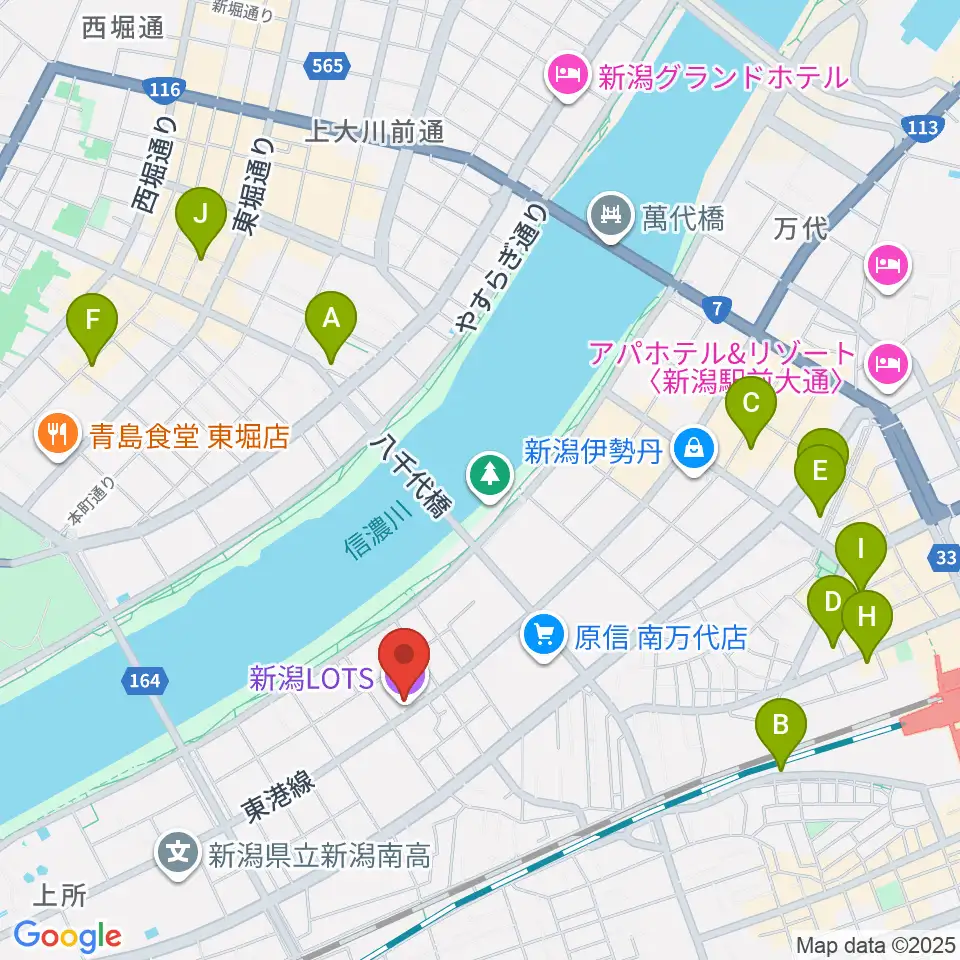新潟LOTS周辺のホテル一覧地図