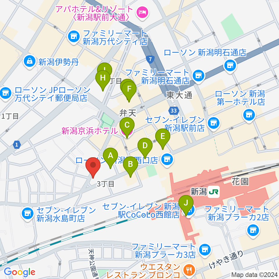 新潟CLUB RIVERST周辺のホテル一覧地図