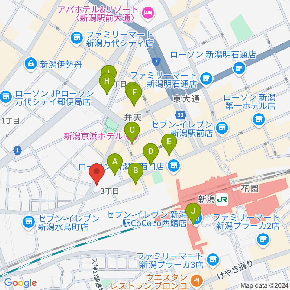 新潟CLUB RIVERST周辺のホテル一覧地図