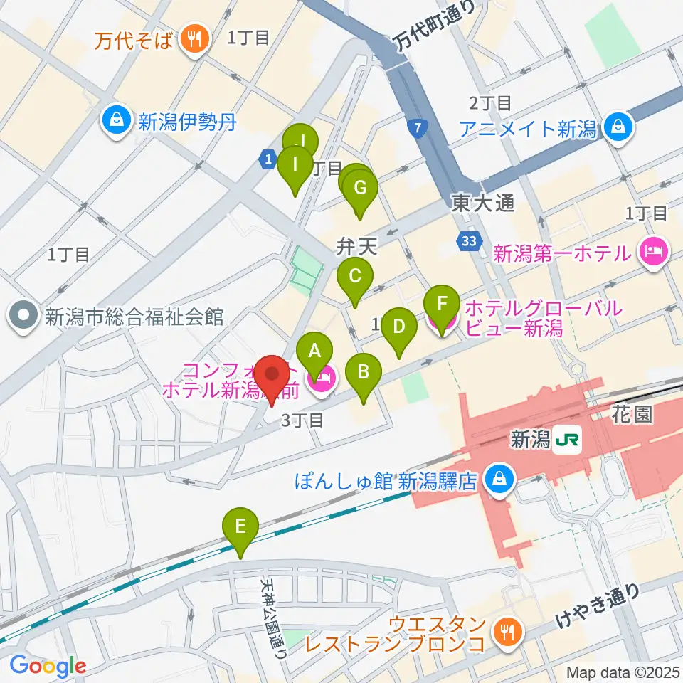 新潟CLUB RIVERST周辺のホテル一覧地図