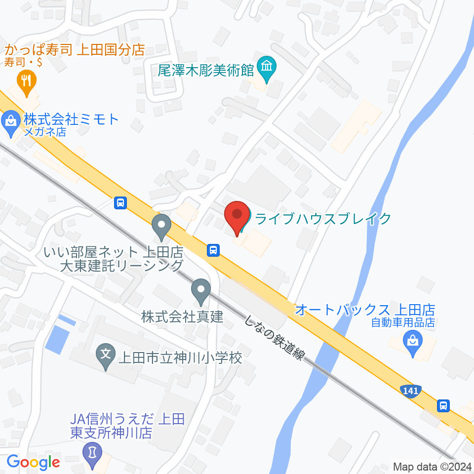 上田ブレイク周辺のホテル一覧地図