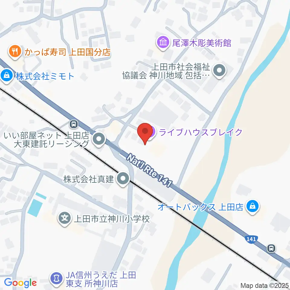 上田ブレイク周辺のホテル一覧地図