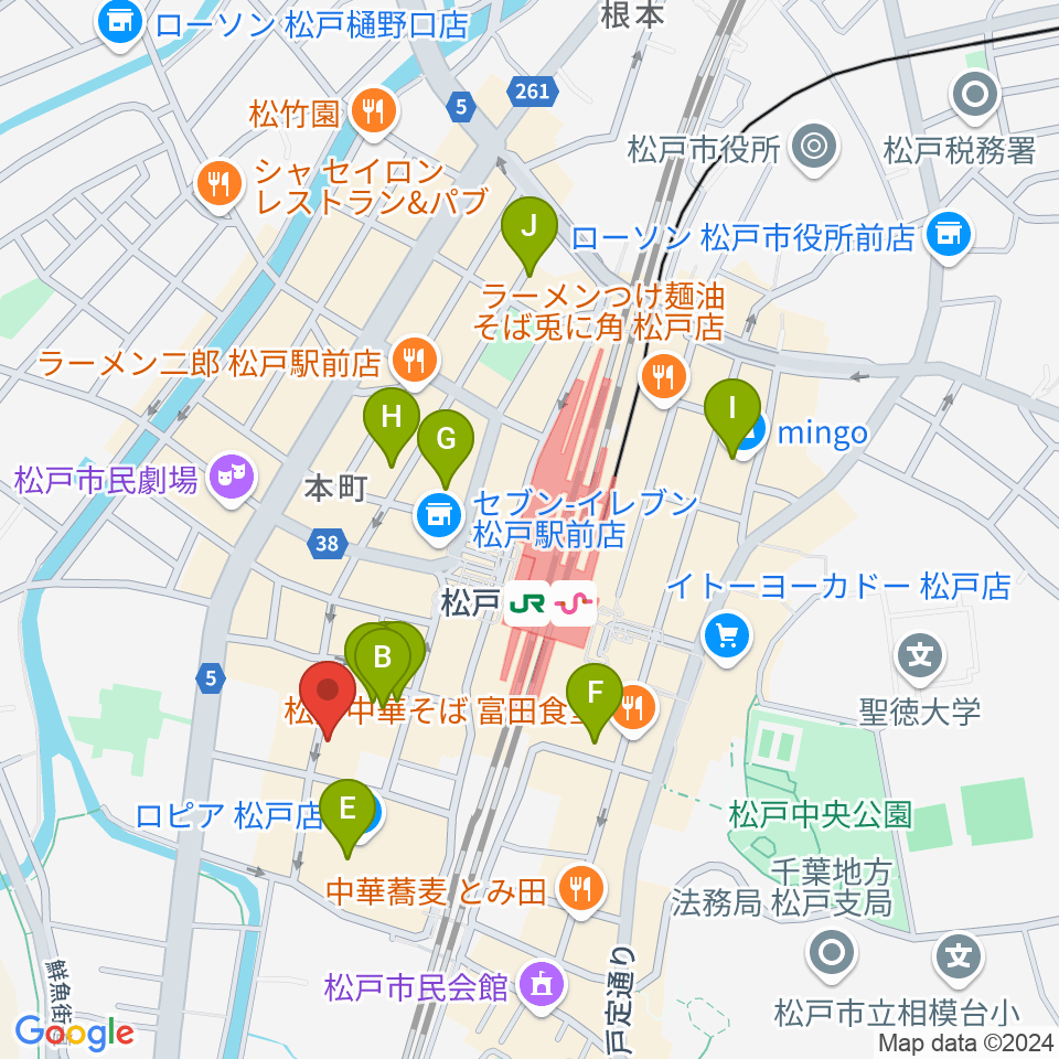 松戸コルコバード周辺のホテル一覧地図