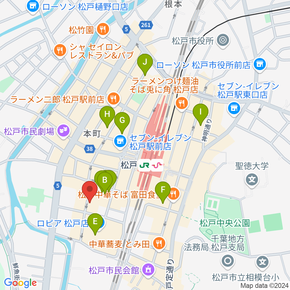 松戸コルコバード周辺のホテル一覧地図