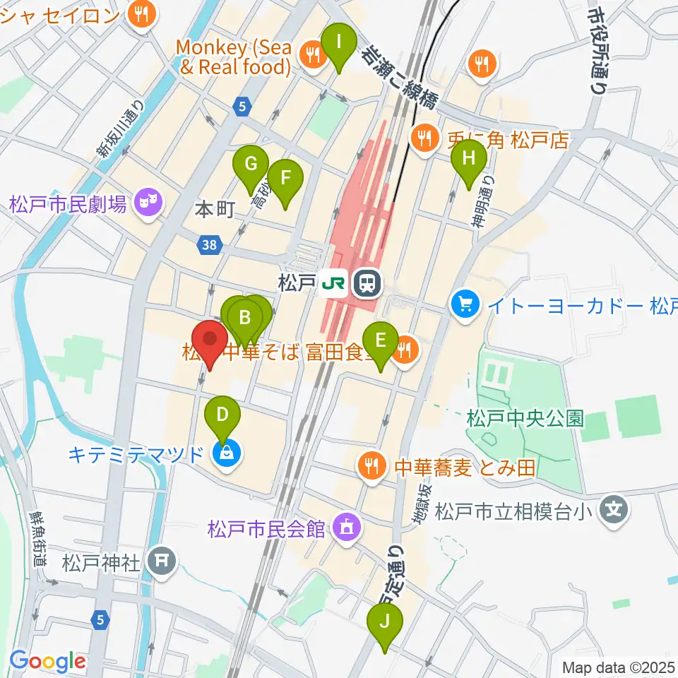 松戸コルコバード周辺のホテル一覧地図