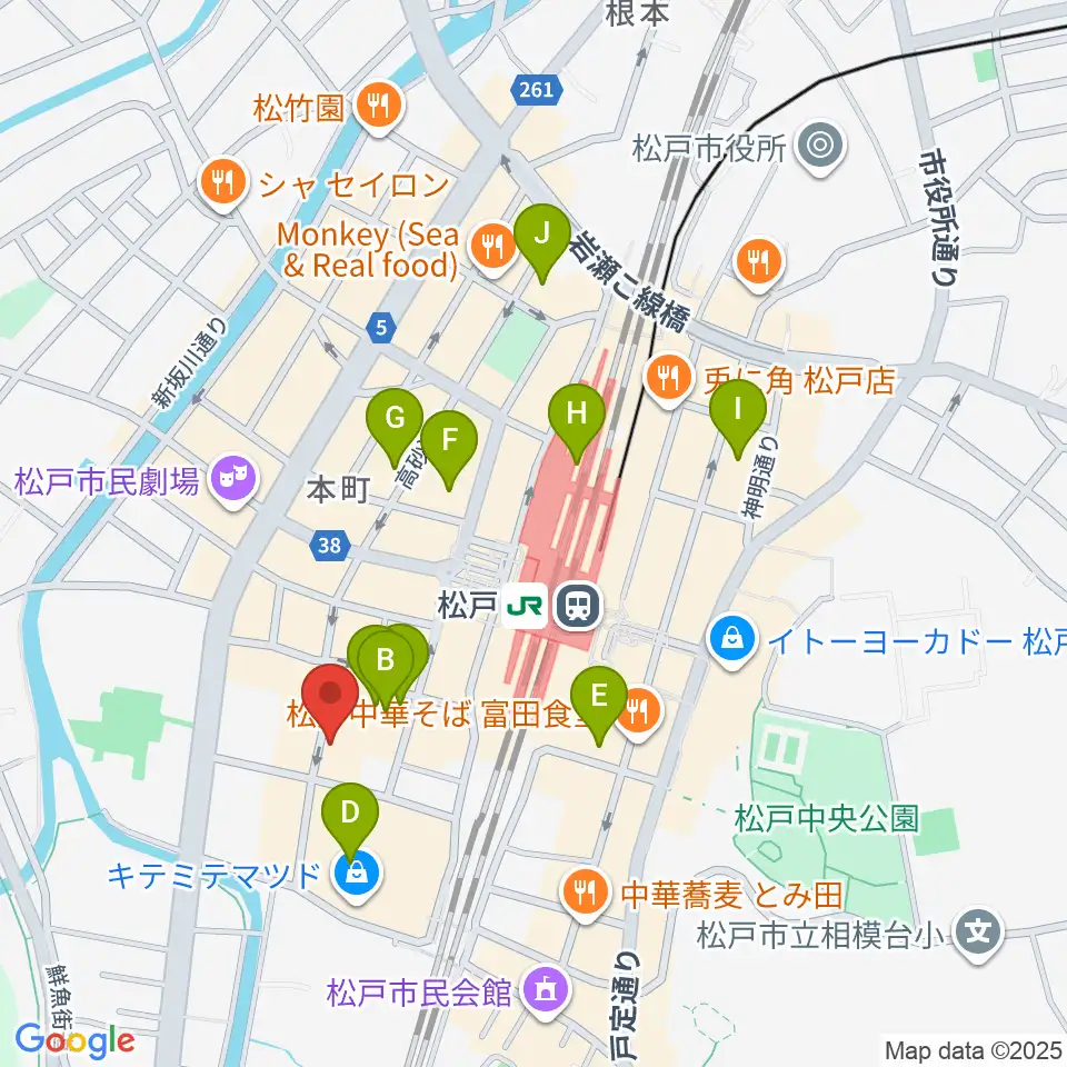 松戸コルコバード周辺のホテル一覧地図